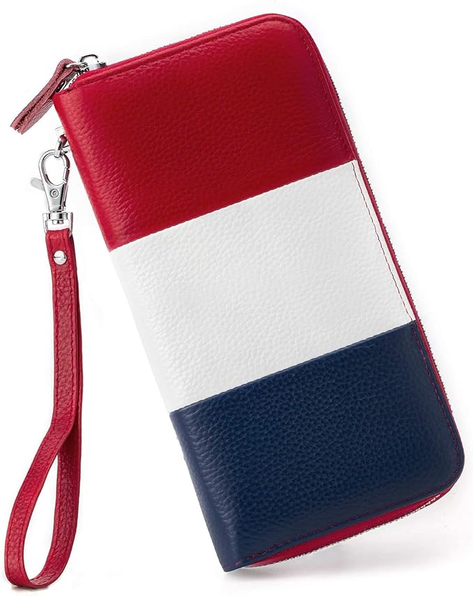 Moflycom Womens Wallet RFID Blocking Genuine Leather Multi Credit Card Large Capacity Zip Around Clutch Travel Purse Wristlet