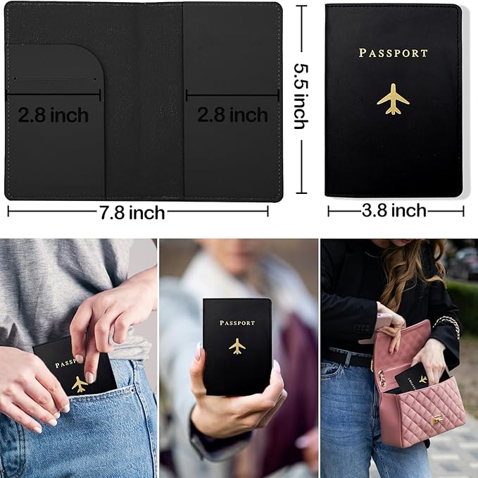 Sizobi Leather Passport Holder Covers Case, Passport Holder for Travel Women, International Travel Must Haves Travel Accessories for Women Men, Cruise Ship Essentials, Passport Book Travel Gifts