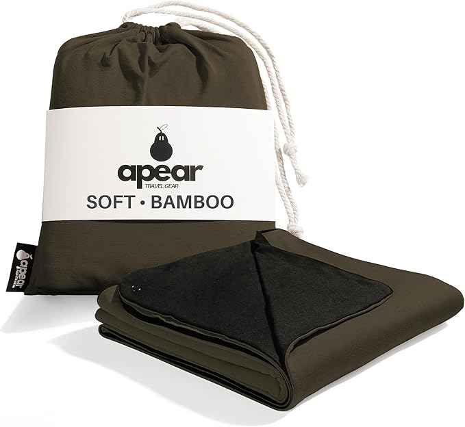 16-in-1 Compact Travel Blanket with Bag – Reversible, Ultra Soft Bamboo Airplane Blanket with Hidden Pocket – Packable for Flights & Travel Essentials (Semi-Weighted, Double Layer)