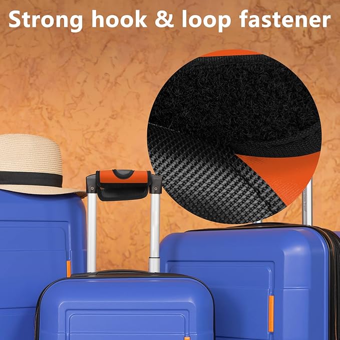 5 Pcs Neoprene Luggage Handle Wrap Handle Grip Luggage Tags Identifier Hollow Design for Push-Button, Bright Luggage Markers for Airport Travel Luggage Suitcase Trolley Case