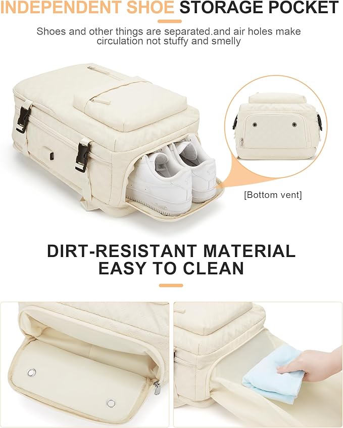 WONHOX Large Travel Backpack Carry on Flight Approved Laptop Work Business Backpack for Women Men Mochila de Viaje