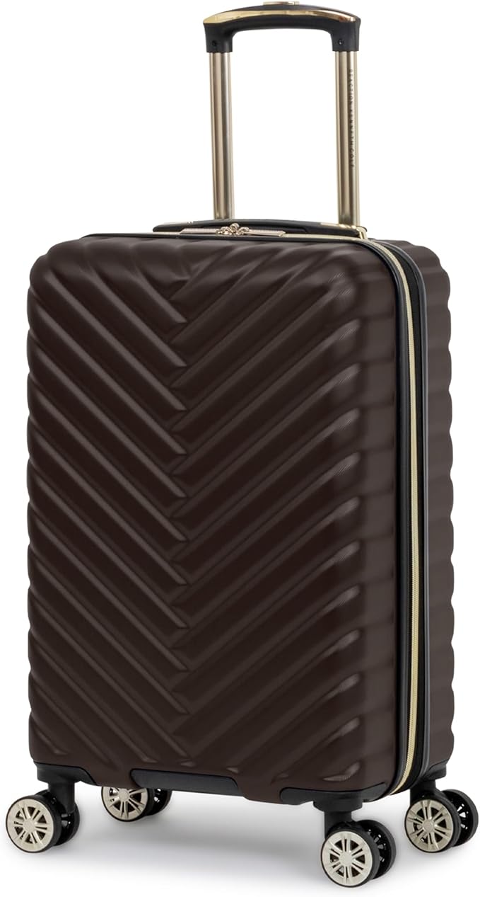 Kenneth Cole REACTION Madison Square Lightweight Hardside Chevron Expandable Spinner Luggage, Chocolate Brown, 2-Piece Set (20" & 28")