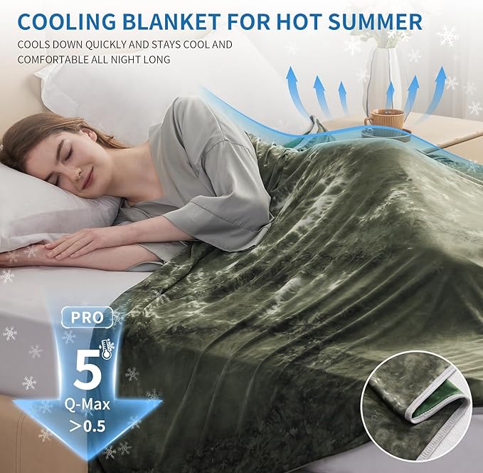Guohaoi Cooling Throw Blanket for Hot Sleepers,Decortive Tie Dye,Arc-Chill Q-Max >0.5Cool Fiber,100% Oeko-Tex Certified,Lightweight Summer Cool Blanket for Ultra Cold Breathable,Keep Cool,60''x90''