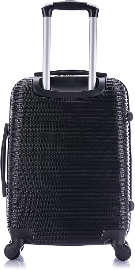 InUSA ROYAL Hardside Luggage with Ergonomic Handles | Spacious Travel Suitcase with Four Spinner Wheels and Studs | 20 Inch Hardside Carry-On Spinner Luggage | Black