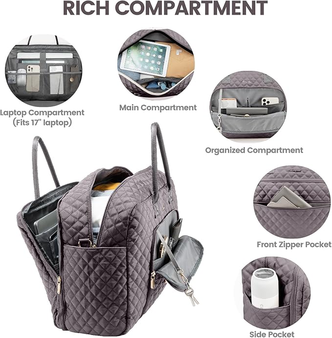 LOVEVOOK Travel Duffle Bag - Women's Weekender Carry On Overnight Laptop & Gym Bag With Toiletry/Shoe Pocket, Hospital Labor Bag