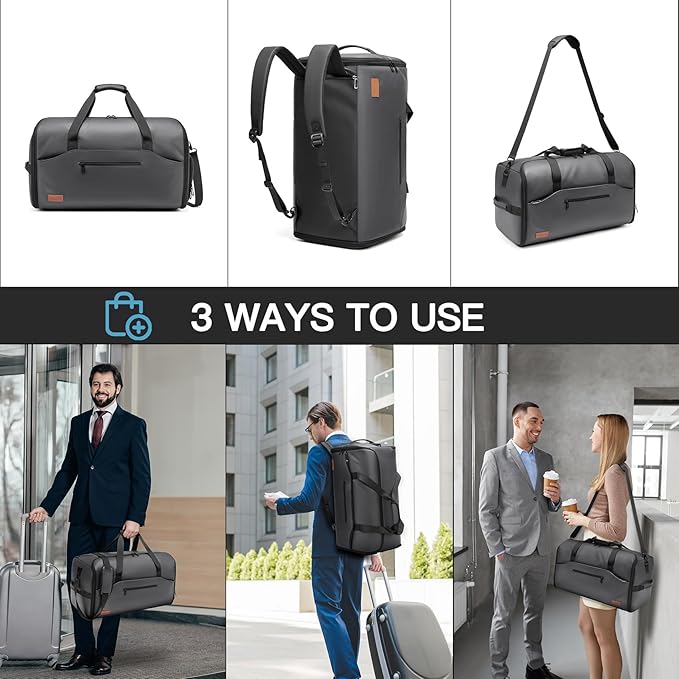 Garment Bags for Travel,45L Carry on Convertible Garment Duffle bag for Men Women - 3 in 1 Hanging Suit Travel Bag with Shoulder Strap
