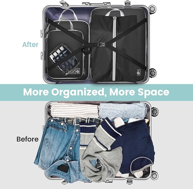 Cambond Compression Packing Cubes for Travel Women - Lightweight Luggage Organizers Bag Packing Cubes for Carry on Suitcases