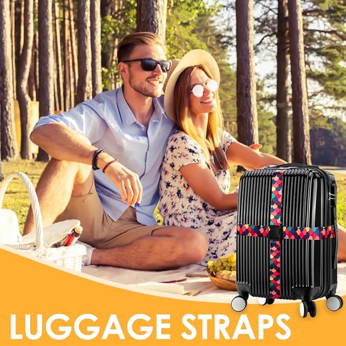 Adjustable Travel Luggage Strap Suitcase Belt Travel Bag Accessories 1.96 in W x 6.23 ft L