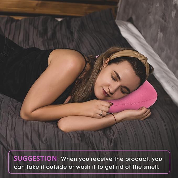 Thyle 2 Pack Bead Neck Pillow Small Bone Shape Neck Support Cushion for Bed Sofa Travel Soft Pillow for Home Sleeping Headrest and Lumbar Support(Pink,Violet)
