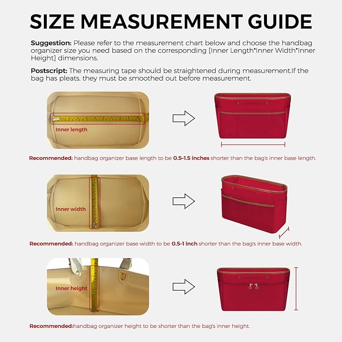 GIVLEFLY Extra Large Purse Organizer Insert for Tote Bag, Lightweight Handbag Organizer with Multiple Pockets, Structured Bag Insert,Red