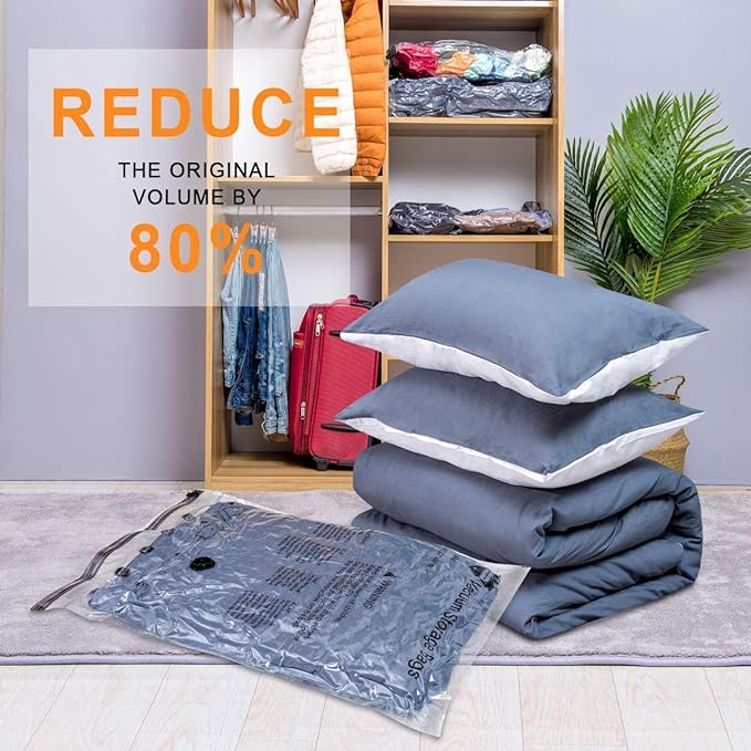 GONGSHI Vacuum Storage Bags, Space Saver Bags for Clothing,Blankets,Comforters, Pillows, Clothes,Travel,15 Combo-EPUMP