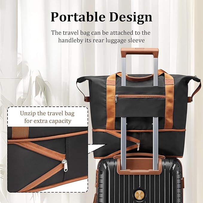 Joyway Luggage Sets 6 Piece PP Hardside Carry on Suitcase with Spinner Wheels and TSA Lock for Travel, Black Brown