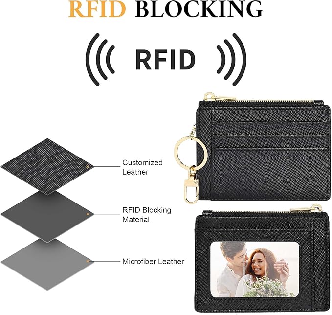 Sodsay Card Case Slim Front Pocket Wallet for Women Credit Card Holder with Keychain | Slim, Front Pocket, Credit Card Holder, with Keychain