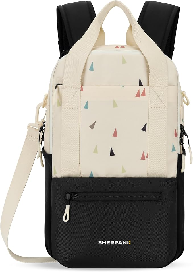 Sherpani Camden, Convertible Backpack, 3 in 1 Tote Bag, 18L Travel Backpack, Crossbody Bag, Cross Body Purse, Travel Gifts, RFID Protection, Fits 13” Laptop (Terrazzo)