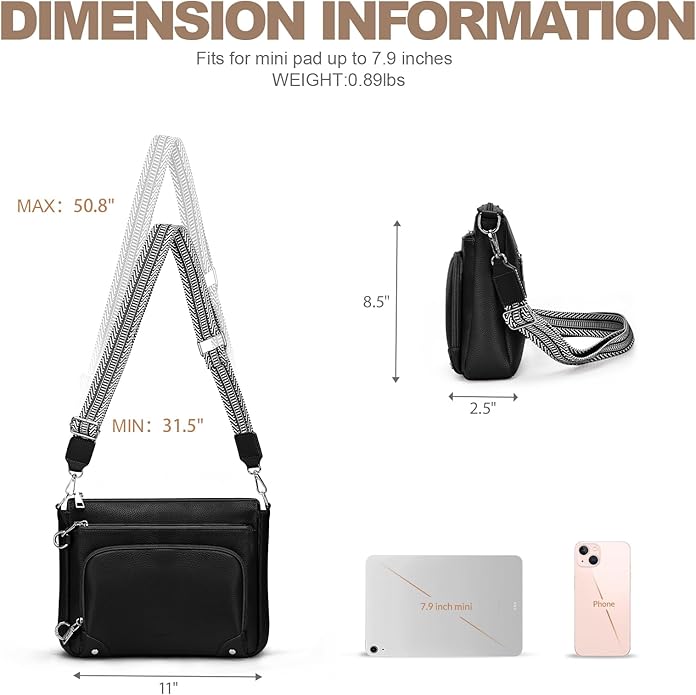 SYTRAH Anti-Theft Crossbody Purse for Women, Crossbody Shoulder Bag with Built-in Wallet & RFID Blocking for Travel Workout