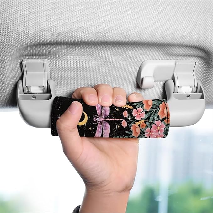 BIGCARJOB Moon Dragonfly Luggage Tags for Suitcases,Set of 2 Pcs Luggage Handle Cover Suitcase Tags Identifiers Luggage Handle Wrap Luggage Tag Identifiers Marker Travel Accessories