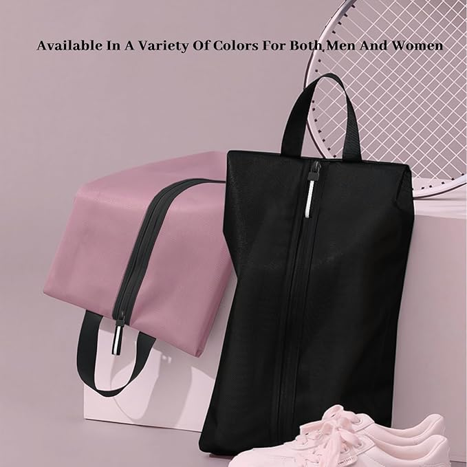 Shoe Bags for Travel Large Capacity Oxford Fabric Portable Shoe Bags, Multi-Functional Dust-Proof and Waterproof Men & Women Travel Shoe Bag for Packing in Suitcase(Pink, 1-Pack)