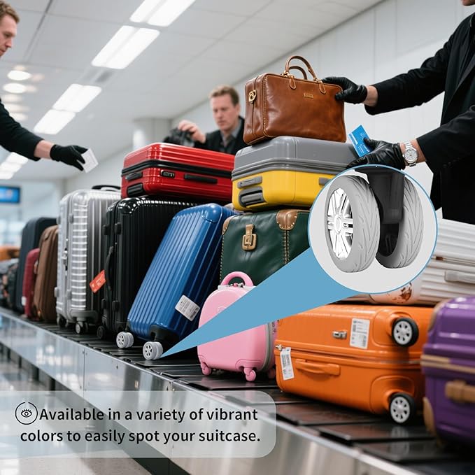 10Pcs Luggage Covers Silicone Silent Suitcase Protector for Luggage Office Chair Caste Upgraded Wear-Resistant Anti-Noise Shock Absorption Suitcase Wheel Covers Accessories for Travel Grey