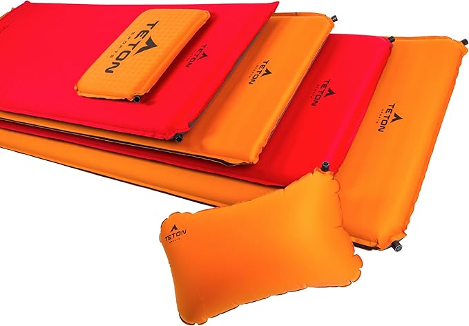 Teton Camping Seat Cushion; Stadium Seat; Office Chair; Car Pad; Inflatable, Orange