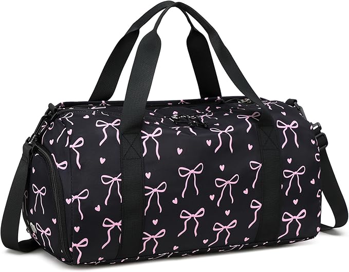 LOIDOU Kids Duffle Bag for Girls, Lightweight Kids Overnight & Weekender Travel Bag with Shoe Compartment and Wet Pocket, Cute Duffel Bags for Toddler Dance, Girls Sleepovers, Gym & Weekend Trips