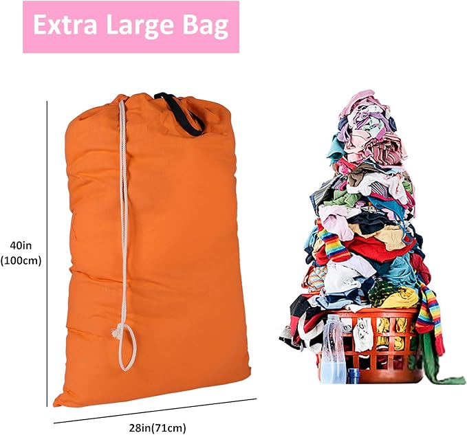 SWISSELITE Laundry Bag with Handle and Drawstring, Large Heavy Duty Laundry Bag, 28 x 40 Inches Travel Dirty Clothes Bag for Laundromat and Household