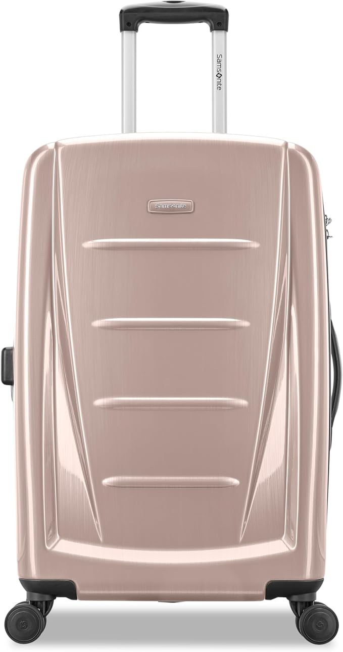 Samsonite Winfield 2 Hardside Expandable Luggage with Spinner Wheels, Artic Pink, Checked-Medium 24-Inch
