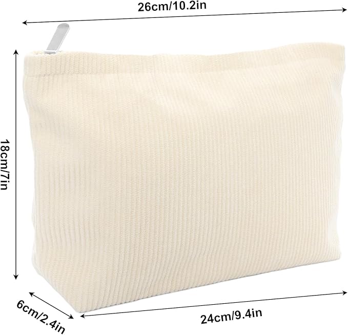 Makeup Bag Large Capacity Cosmetic Bag for Women Corduroy Travel Toiletry Bags Handbags Makeup Zipper Pouch Purse Organizer