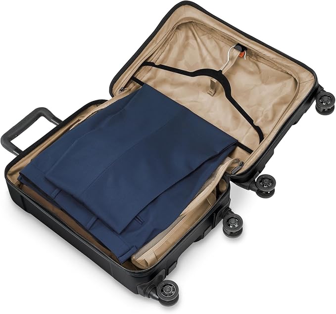 Briggs & Riley Domestic 22" Carry On Spinner - Luggage for Travel, Suitcases with Wheels, Hardside Rolling Bag for Men & Women, Self-Repairing Zipper - Torq Collection, Stealth Black