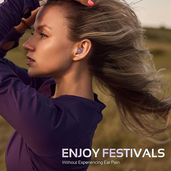 High Fidelity Concert Earplugs, Reusable Musicians Ear Plugs, 24dB Advanced Filter Technology Ear Protection for Music Festivals, DJs, Musicians