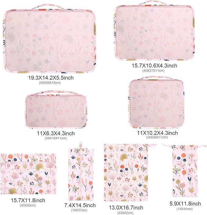 MissBoy Packing Cubes for Kids, 8 Pcs Set of Packing Cubes for Carry on Suitcase Organizer Bags, Kids Packing Cube, Waterproof Travel Essentials for Girls and Boys