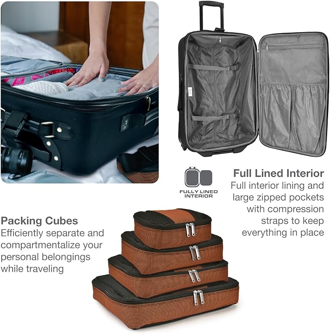 Travel Select Amsterdam Softside Expandable Luggage with Rolling Wheels, Navy, 2-Piece Set (15/21)