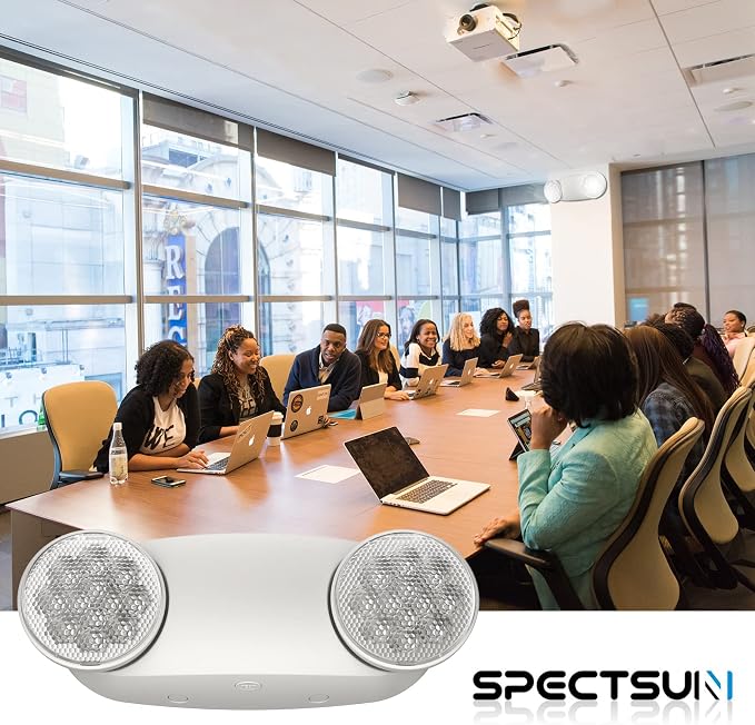 1 Pack Led Emergency Lights for Business, LED Emergency Exit Lights with Battery Backup, 2 Bug Eye Heads Adjustable Commercial Emergency Lighting Fixtures, UL 924 Certified.