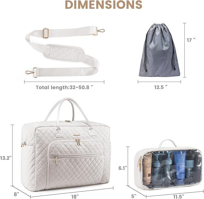 LOVEVOOK Travel Duffle Bag - Women's Weekender Carry On Overnight Laptop & Gym Bag With Toiletry/Shoe Pocket, Hospital Labor Bag