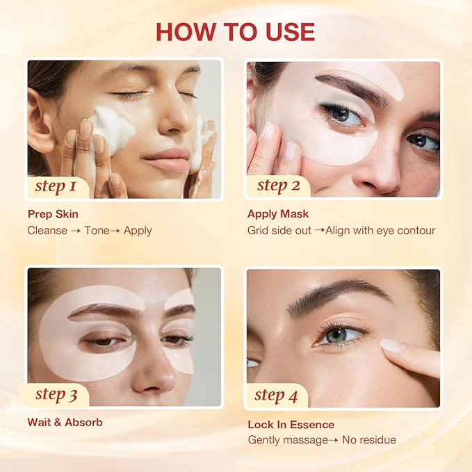 GONIM Under Eye Patches 360° Fit, Eye Mask with Collagen Peptide, Salmon DNA PDRN, Caffeine,Retinol & Niacinamide, PDRN Eye Patches for Puffy Eyes and Dark Circles, Gifts for Women, Hydrating 4 pairs