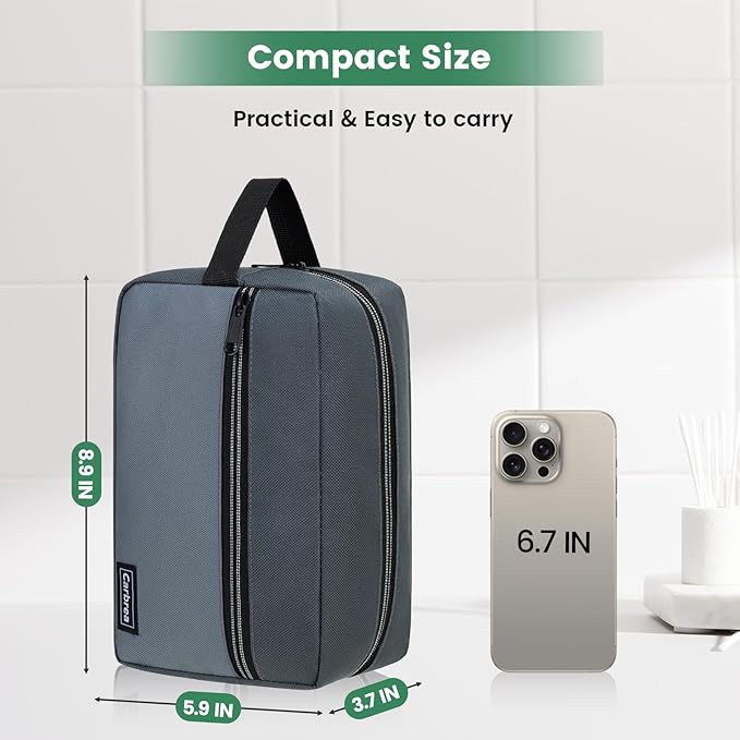 Travel Toiletry Bag - Small Toiletry Bag for Men Skincare Bag for Toiletries Accessories Gifts - Grey