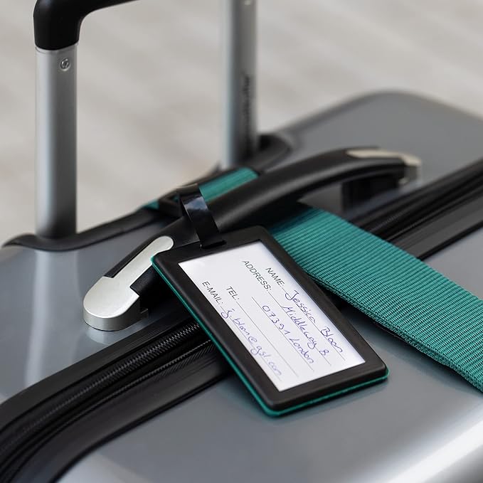 Navaris TSA Luggage Strap - Secure Adjustable Strap for Suitcases with Combination Lock - Lockable Cross Case Travel Belt for Luggage with ID Tag