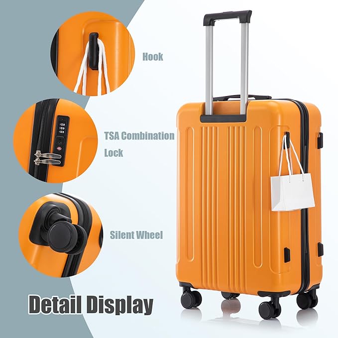 Merax 3 pcs/set in ABS Spinner Wheel Luggage Set, Carry on Suitcase