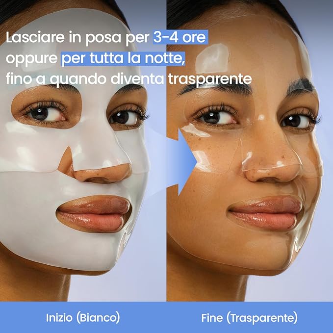 BIODANCE Hydro Cera-nol Real Deep Mask, Hydrating Overnight Hydrogel Face Mask, Moisturizing, Redness Reducing, Quick Soothing, After Sun Care, Sunburn Relief, Korean Skin Care |1.19oz(34g) x4ea