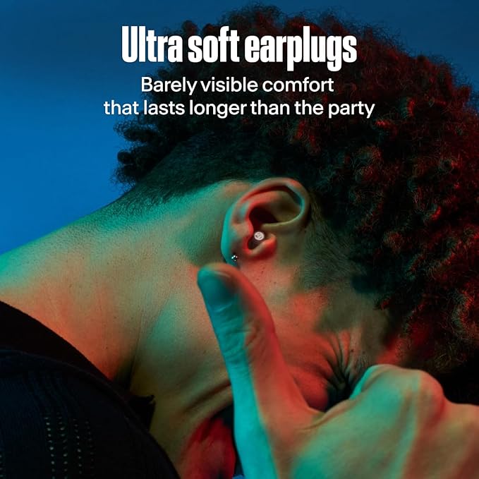 Alpine PartyPlug Concert Ear Plugs - Noise Reduction Ear Plugs for Party, Concert, Festival and Music - Reusable Earplugs (Pro Transparent (Multisize))