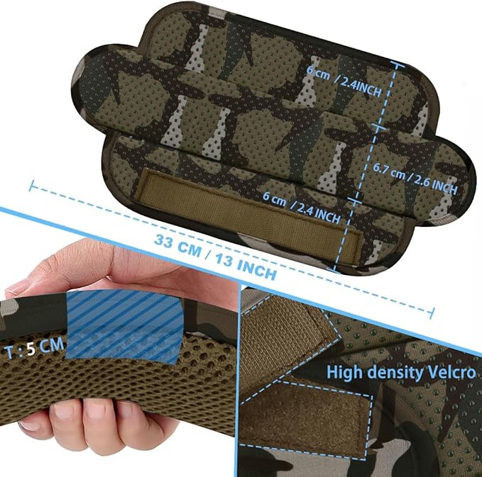ZINZ 2-Pack Universal Shoulder Pad with Ultra thick Cushion for Bag Luggage Bag Crossbody, Plus Long & Anti-Slip & Breathable,Camouflage green-2pack