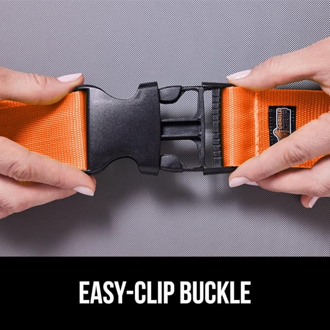 GORILLA GRIP Heavy Duty 8 Pack Adjustable Luggage Straps for Suitcases, Easy to Identify Travel Belt Connector Holds Suitcase Together, Extends Life of Bag, Strap Connects Two Bags, Accessories Orange