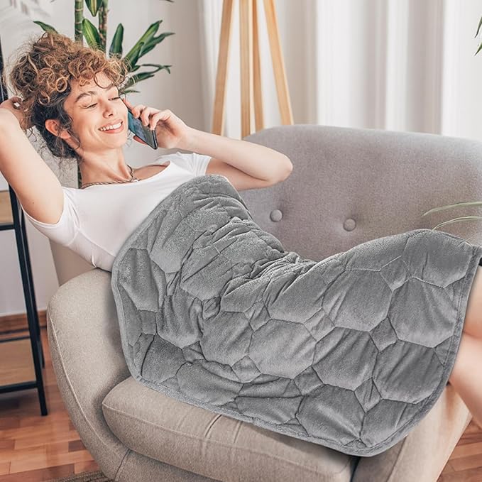 Topblan Weighted Lap Blanket 5lbs for Adults, Small Weighted Blanket Throw for Napping, Relaxation, Calming and Travel, Skin Friendly & Machine Washable for All-Season Sleeping