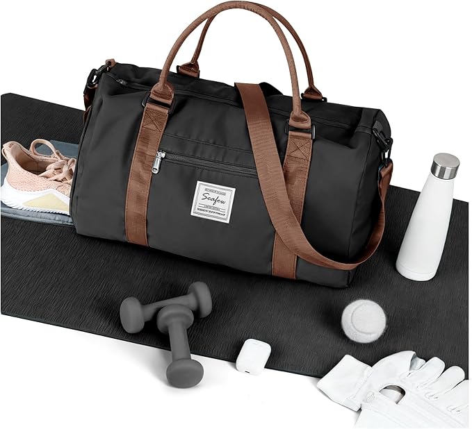 Weekender Duffel Bags for Women & Men - Airplane Travel Totes with Wet Pocket & Shoe Compartment - Labor & Delivery Hospital Bag