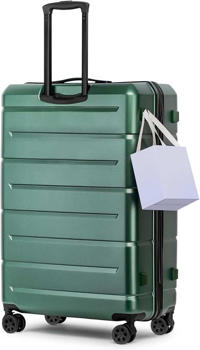 KYME Luggage Sets 3 Piece Hardshell 20"/24"/28" Suitcase with Wheels Hardside Suitcase Set with TSA Lock Large Travel Luggage Set for Men Women Green