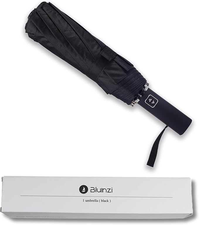 Bluinzi 46 Inch Compact Umbrellas for Rain - Travel Small Umbrella - Automatic Folding Umbrella - Windproof Portable Umbrella, Double 10-rib