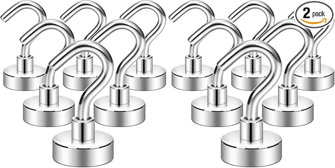 Neosmuk Magnetic Hooks, Cruise Ship Essentials, 30lb+ Heavy Duty Magnetic Hooks for Cruise Cabins, Refrigerator, Grill, Hanging, and Travel | Extra Strong Must-Haves Magnet Hook (Pack of 2)