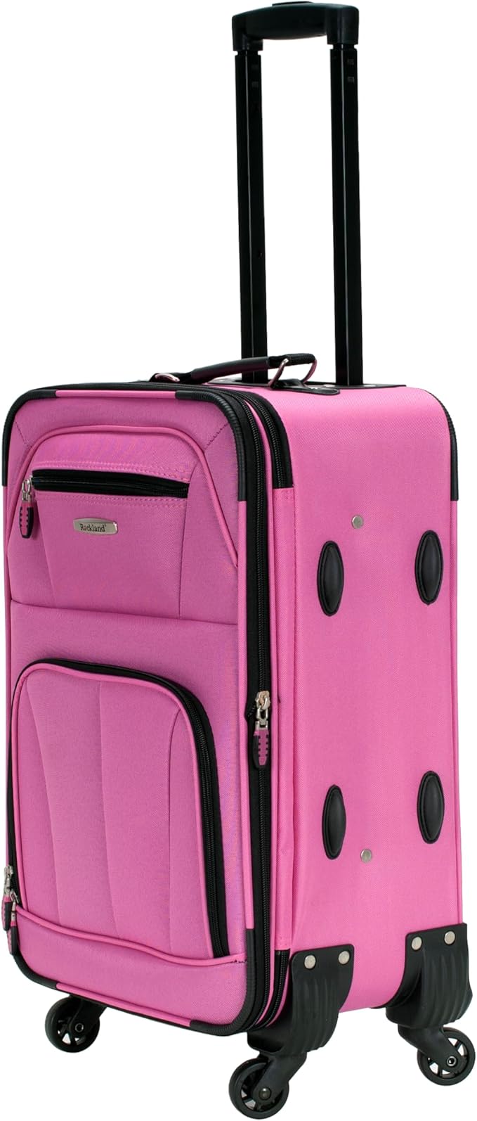 Rockland Pasadena Softside Spinner Wheel Luggage, Pink, Carry-On 20-Inch