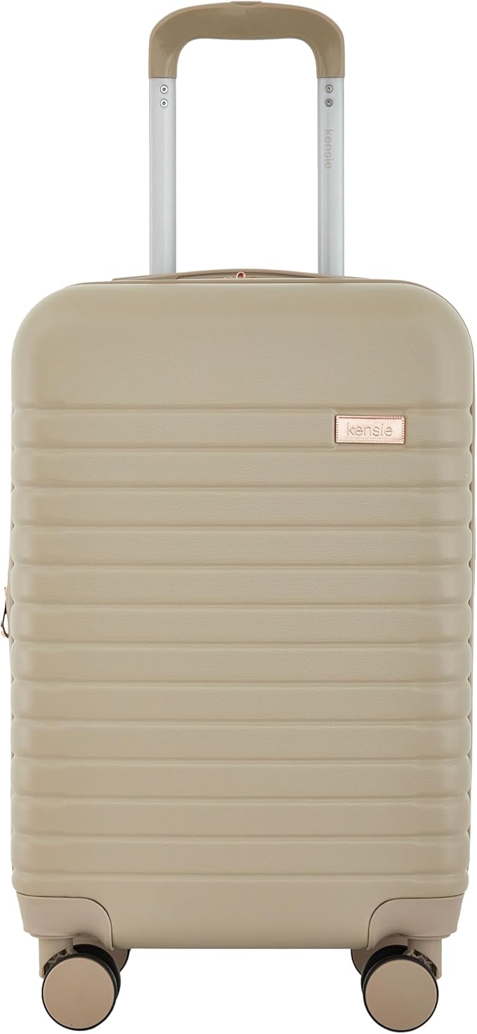 kensie 22" Graceful Hardside Carry-On Luggage, Light Taupe