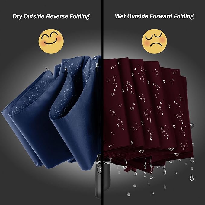 Conlun Travel Inverted Umbrella Compact Windproof- Automatic reverse Umbrellas for Rain - Folding Portable 10 Ribs Large Umbrella