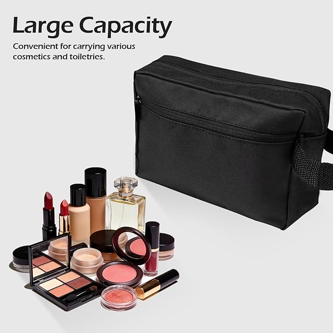 Travel Toiletry Bag, Hanging Small Travel Bag for Toiletries, Travel Essentials for Women Men, Black
